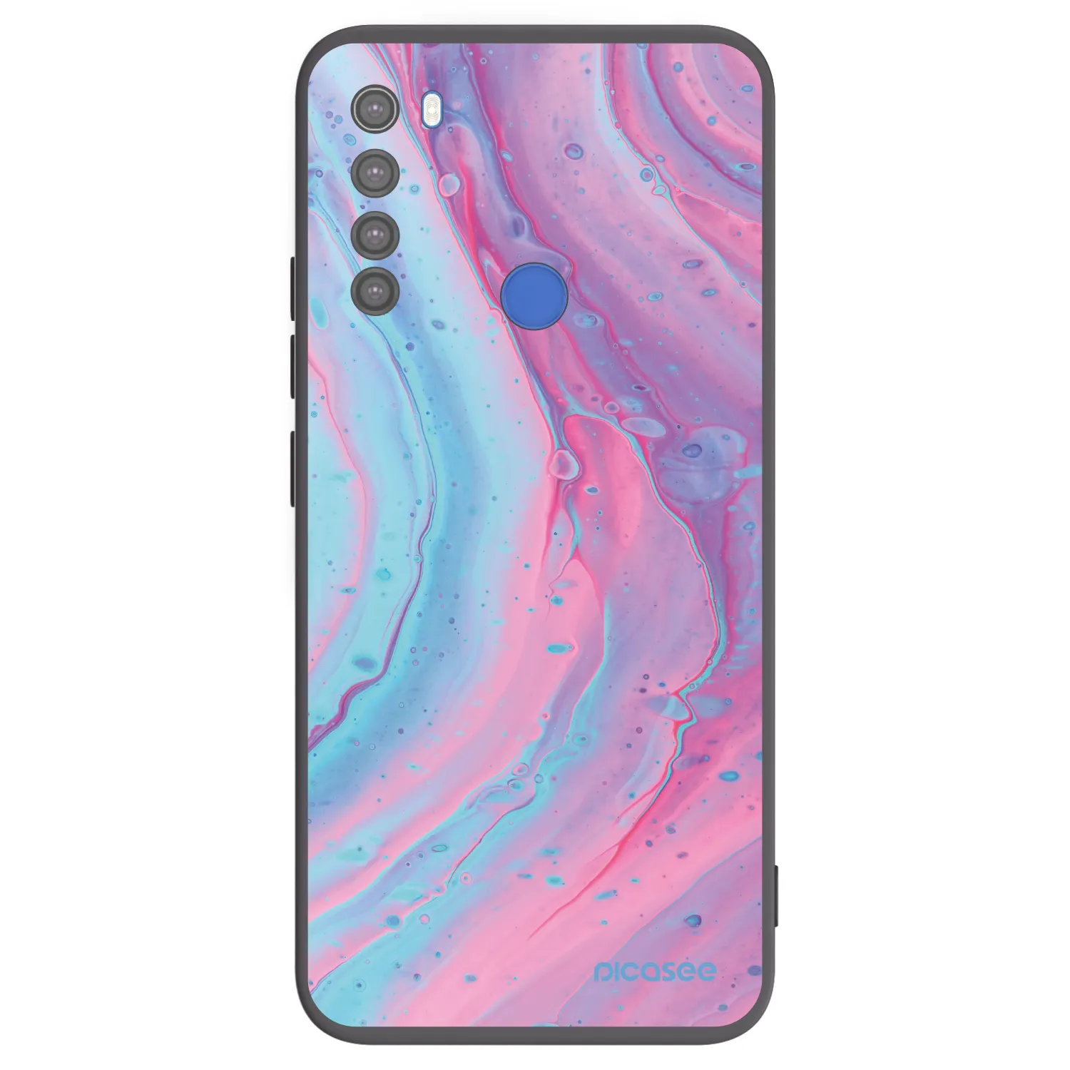 Picasee Xiaomi Redmi Note 8T Hülle - Schwarzes Silikon - Pink liquid
