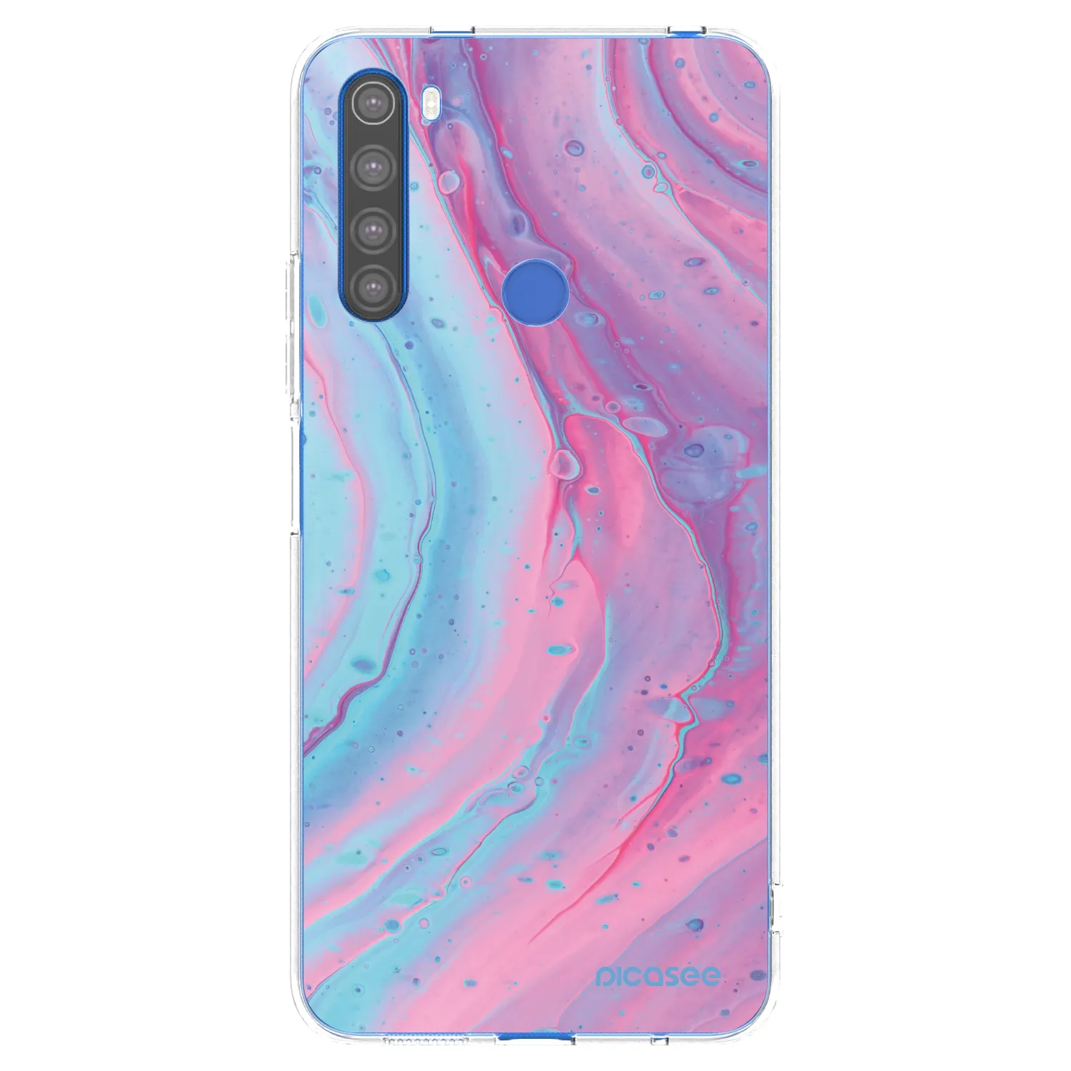 Picasee Xiaomi Redmi Note 8T Hülle - Transparentes Silikon - Pink liquid