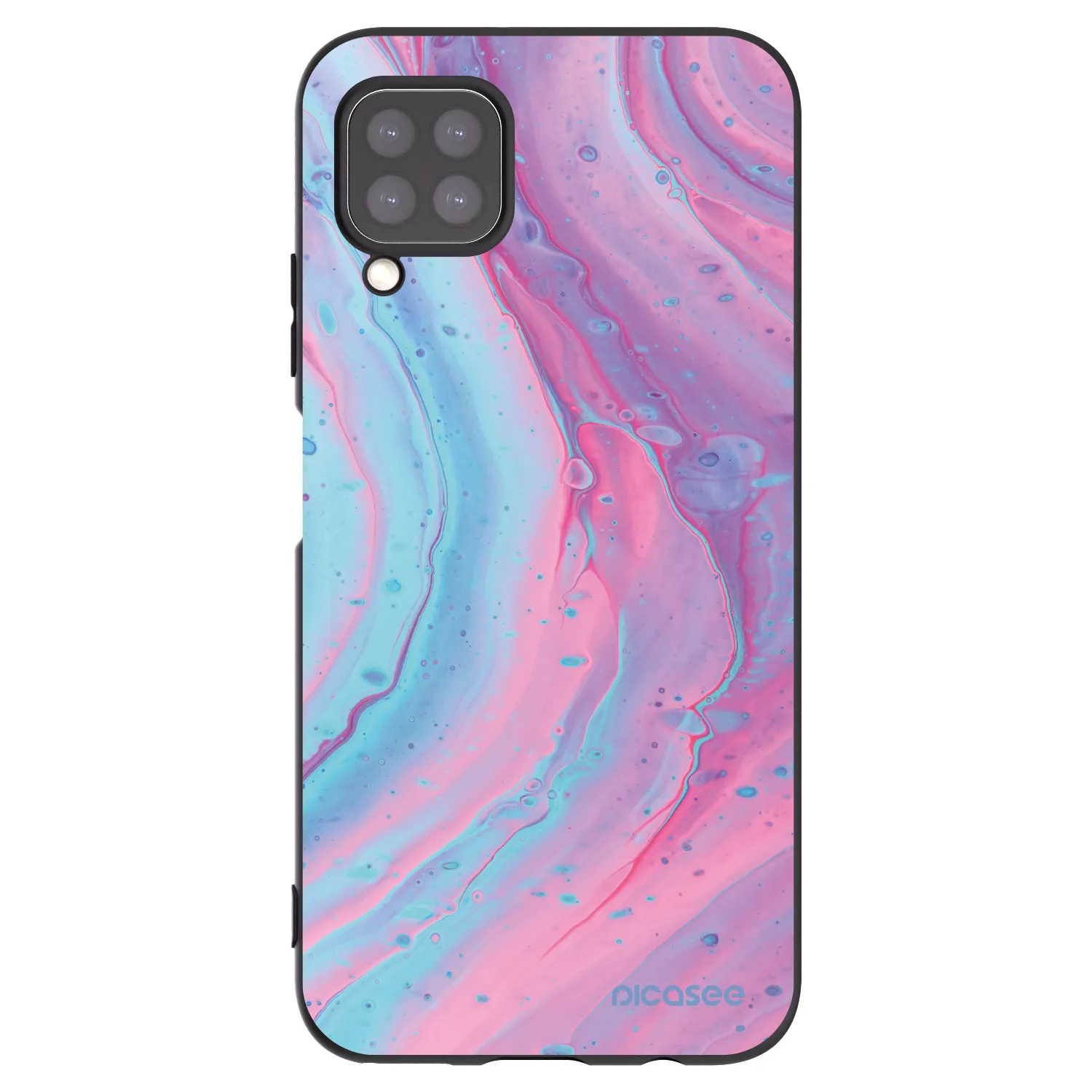 Picasee Huawei P40 Lite Hülle - Schwarzes Silikon - Pink liquid