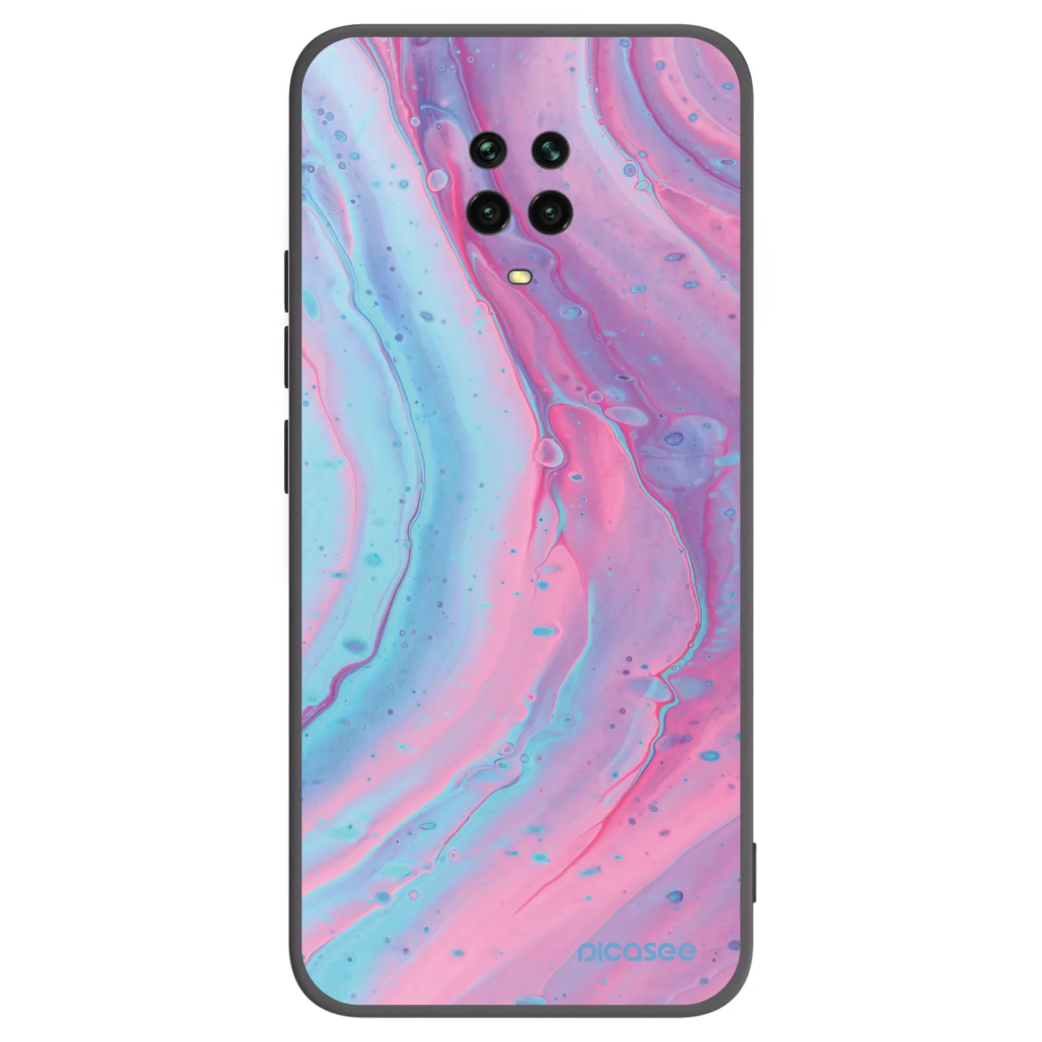 Picasee Xiaomi Redmi Note 9 Pro Hülle - Schwarzes Silikon - Pink liquid