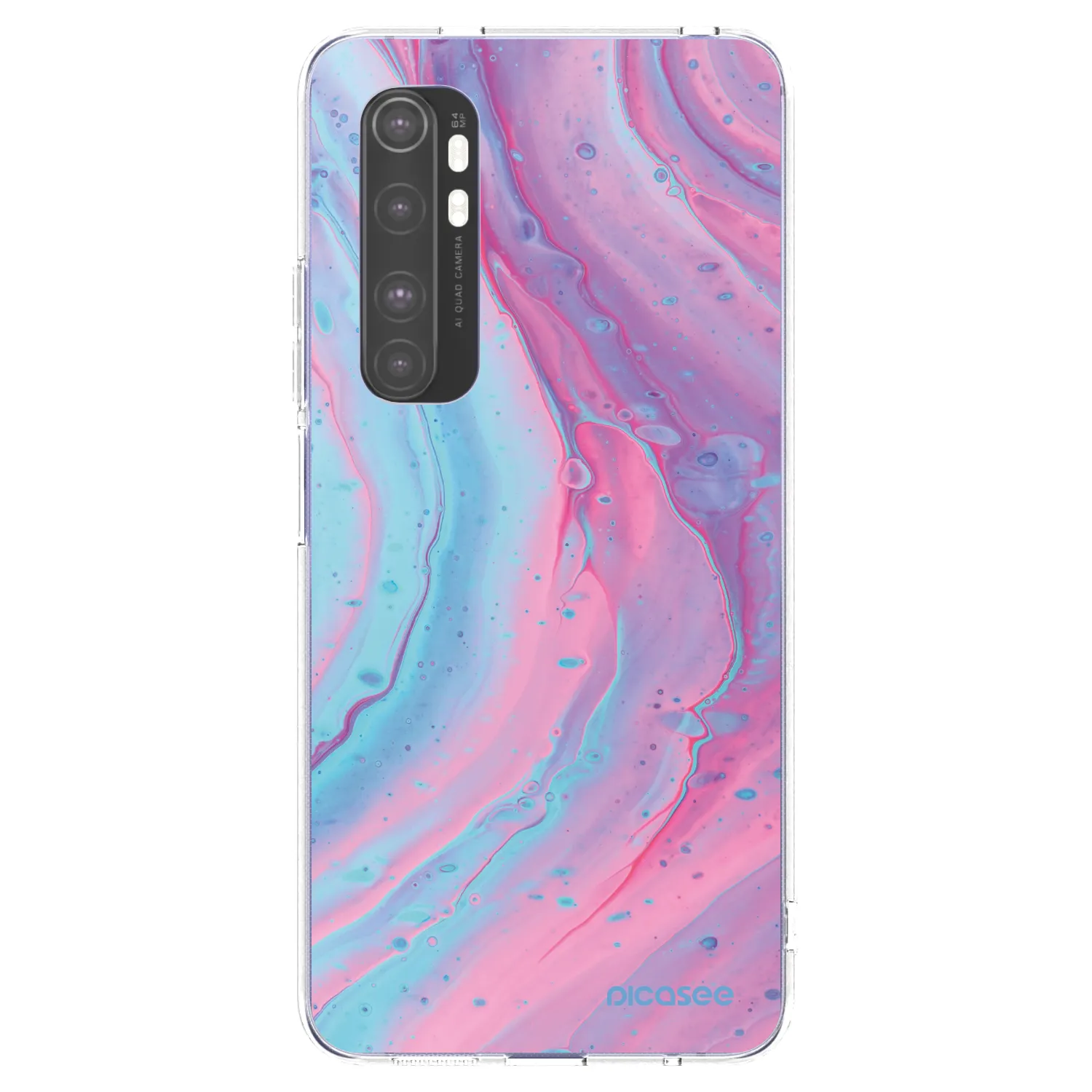 Picasee Xiaomi Mi Note 10 Lite Hülle - Transparentes Silikon - Pink liquid
