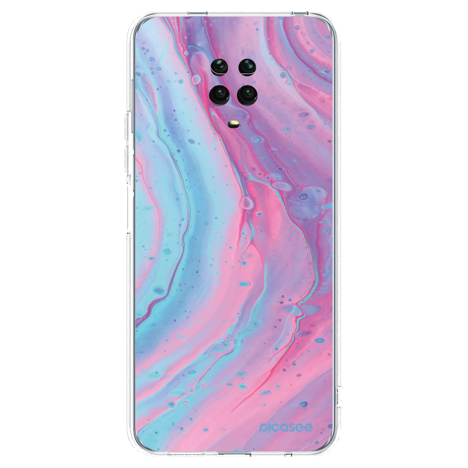 Picasee Xiaomi Redmi Note 9S Hülle - Transparentes Silikon - Pink liquid