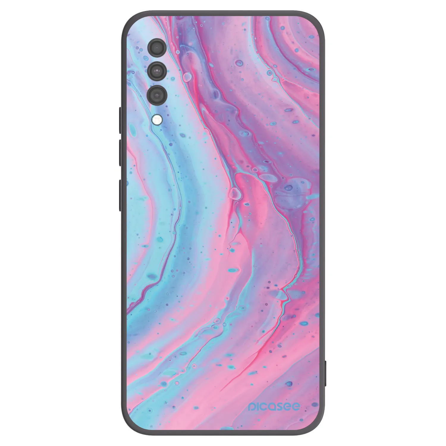 Picasee Samsung Galaxy A30s A307F Hülle - Schwarzes Silikon - Pink liquid
