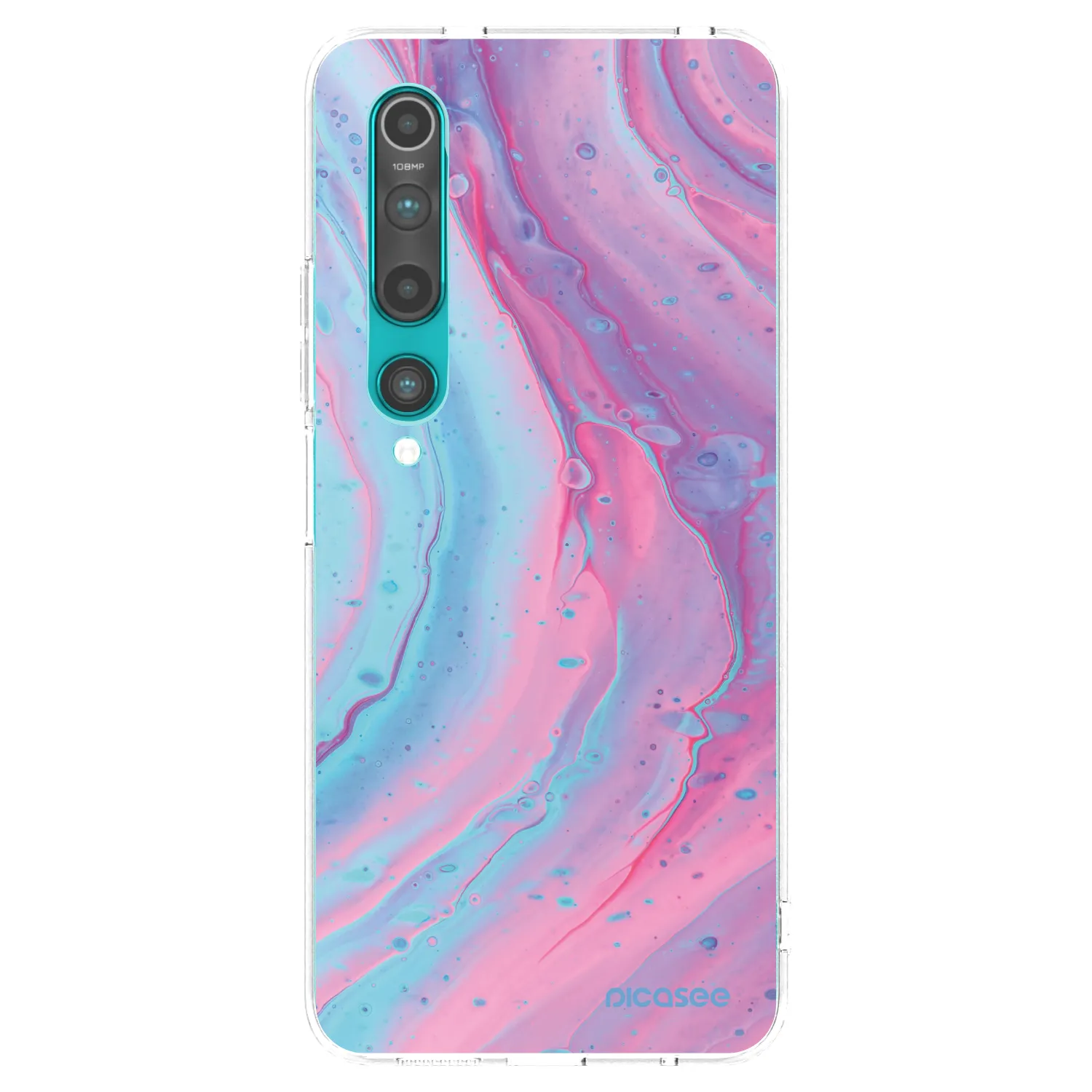 Picasee Xiaomi Mi 10 Hülle - Transparentes Silikon - Pink liquid