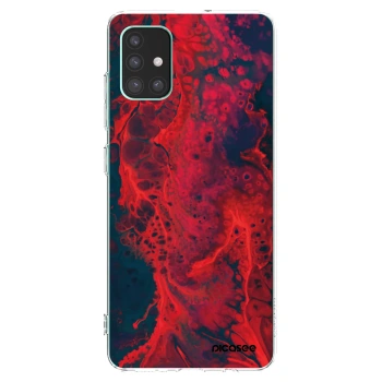 Picasee Samsung Galaxy M51 M515F Hülle - Transparentes Silikon - Organic red