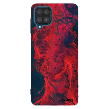 Picasee Samsung Galaxy A12 A125F Hülle - Transparentes Silikon - Organic red