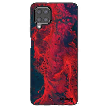 Picasee Samsung Galaxy A12 A125F Hülle - Schwarzes Silikon - Organic red