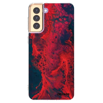 Picasee Samsung Galaxy S21+ 5G G996F Hülle - Transparentes Silikon - Organic red