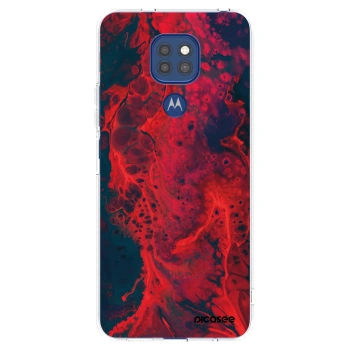 Picasee Motorola Moto G9 Play Hülle - Transparentes Silikon - Organic red