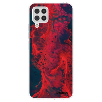 Picasee Samsung Galaxy A22 A225F 4G Hülle - Transparentes Silikon - Organic red