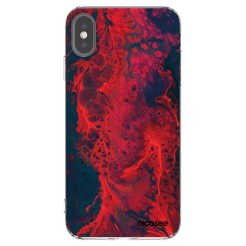 Picasee Apple iPhone XS Max Hülle - Transparentes Silikon - Organic red