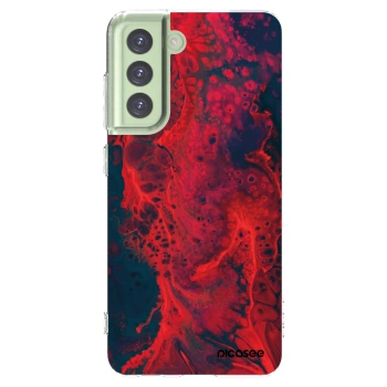 Picasee Samsung Galaxy S21 FE 5G Hülle - Transparentes Silikon - Organic red