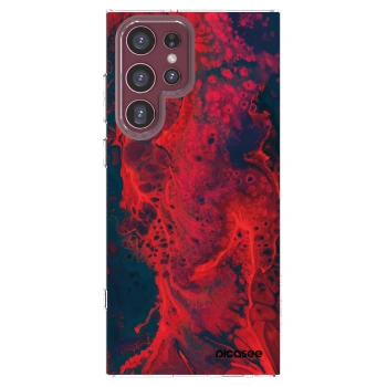 Picasee Samsung Galaxy S22 Ultra 5G Hülle - Transparentes Silikon - Organic red