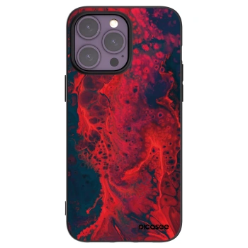 Picasee Apple iPhone 14 Pro Max Hülle - Schwarzes Silikon - Organic red