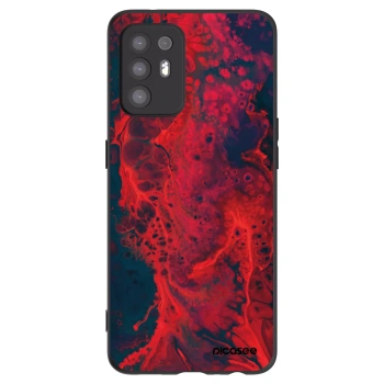 Picasee OPPO A94 5G Hülle - Schwarzes Silikon - Organic red