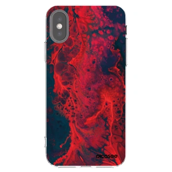 Picasee Apple iPhone X/XS Hülle - Transparentes Silikon - Organic red