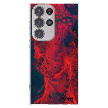 Picasee Samsung Galaxy S23 Ultra 5G Hülle - Transparentes Silikon - Organic red
