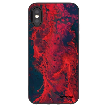 Picasee Apple iPhone X/XS Hülle - Schwarzes Silikon - Organic red