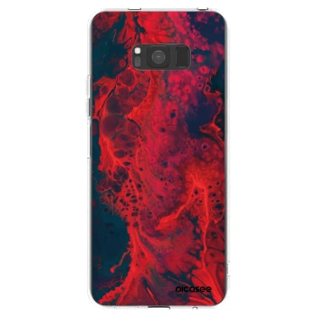 Picasee Samsung Galaxy S8 G950F Hülle - Transparentes Silikon - Organic red