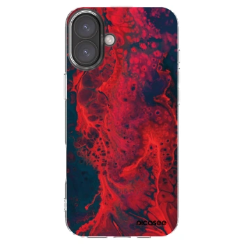 Picasee Apple iPhone 16 Plus Hülle - Transparentes Silikon - Organic red