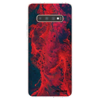 Picasee Samsung Galaxy S10 Plus G975 Hülle - Transparentes Silikon - Organic red