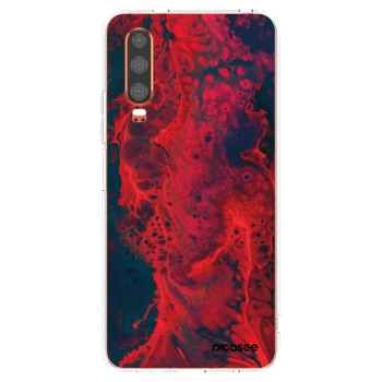 Picasee Huawei P30 Hülle - Transparentes Silikon - Organic red