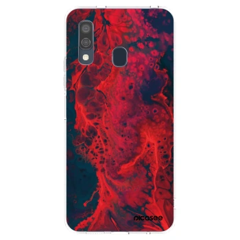 Picasee Samsung Galaxy A40 A405F Hülle - Transparentes Silikon - Organic red