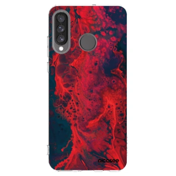 Picasee Huawei P30 Lite Hülle - Transparentes Silikon - Organic red