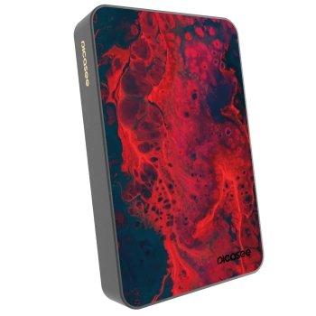 Picasee Powerbank mit MagSafe 10 000 mAh Grau - Organic red
