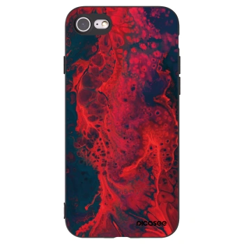 Picasee Apple iPhone SE 2020 Hülle - Schwarzes Silikon - Organic red