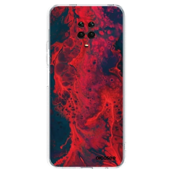 Picasee Xiaomi Redmi Note 9S Hülle - Transparentes Silikon - Organic red
