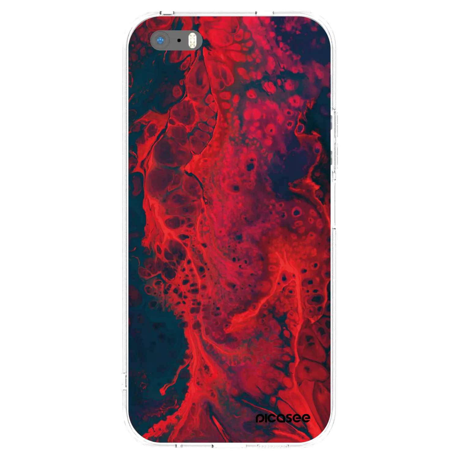 Picasee Apple iPhone 5/5S/SE Hülle - Transparentes Silikon - Organic red