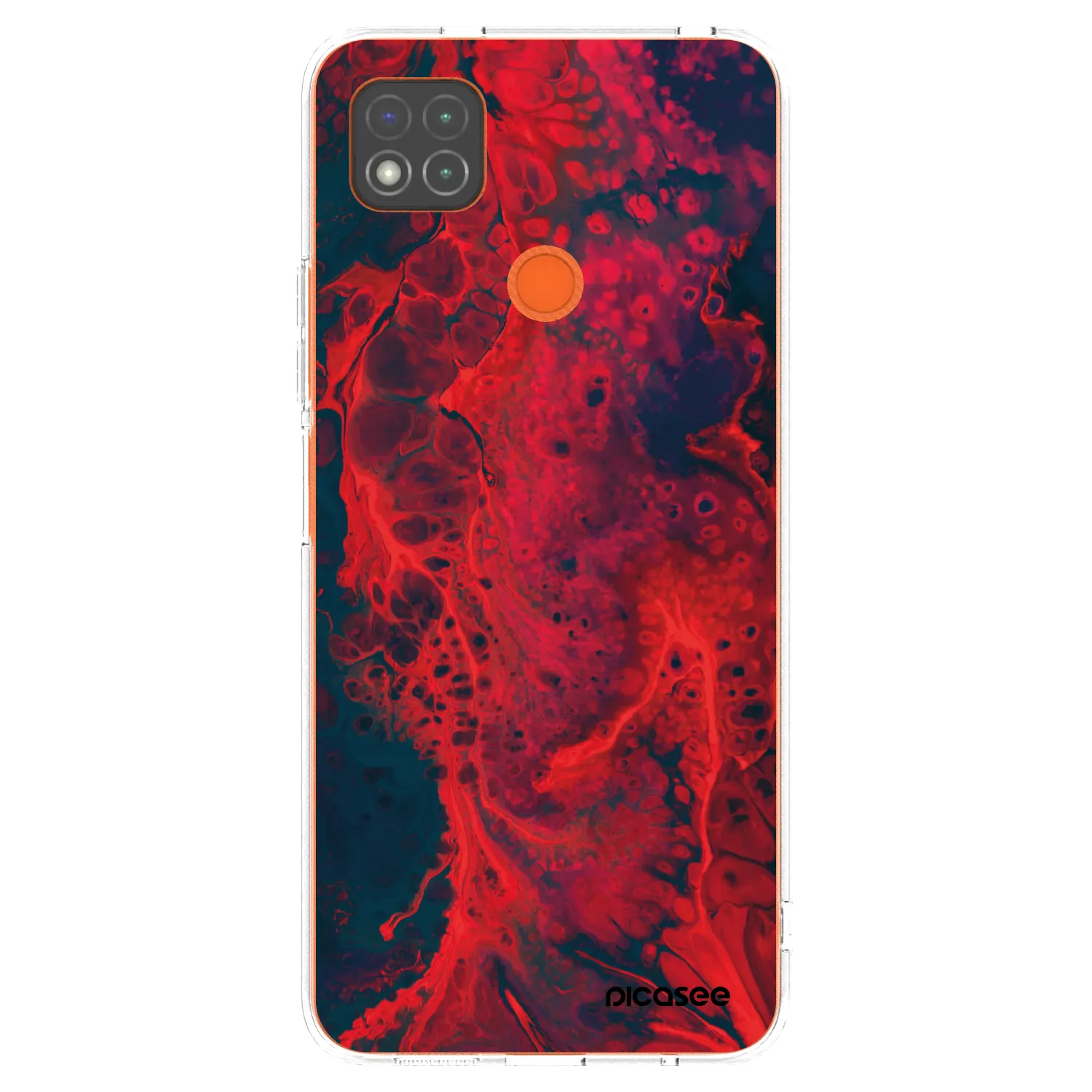 Picasee Xiaomi Redmi 9C Hülle - Transparentes Silikon - Organic red