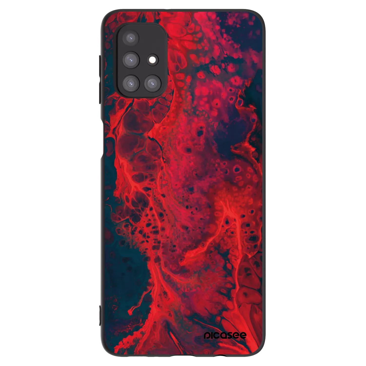 Picasee Samsung Galaxy M31s Hülle - Schwarzes Silikon - Organic red
