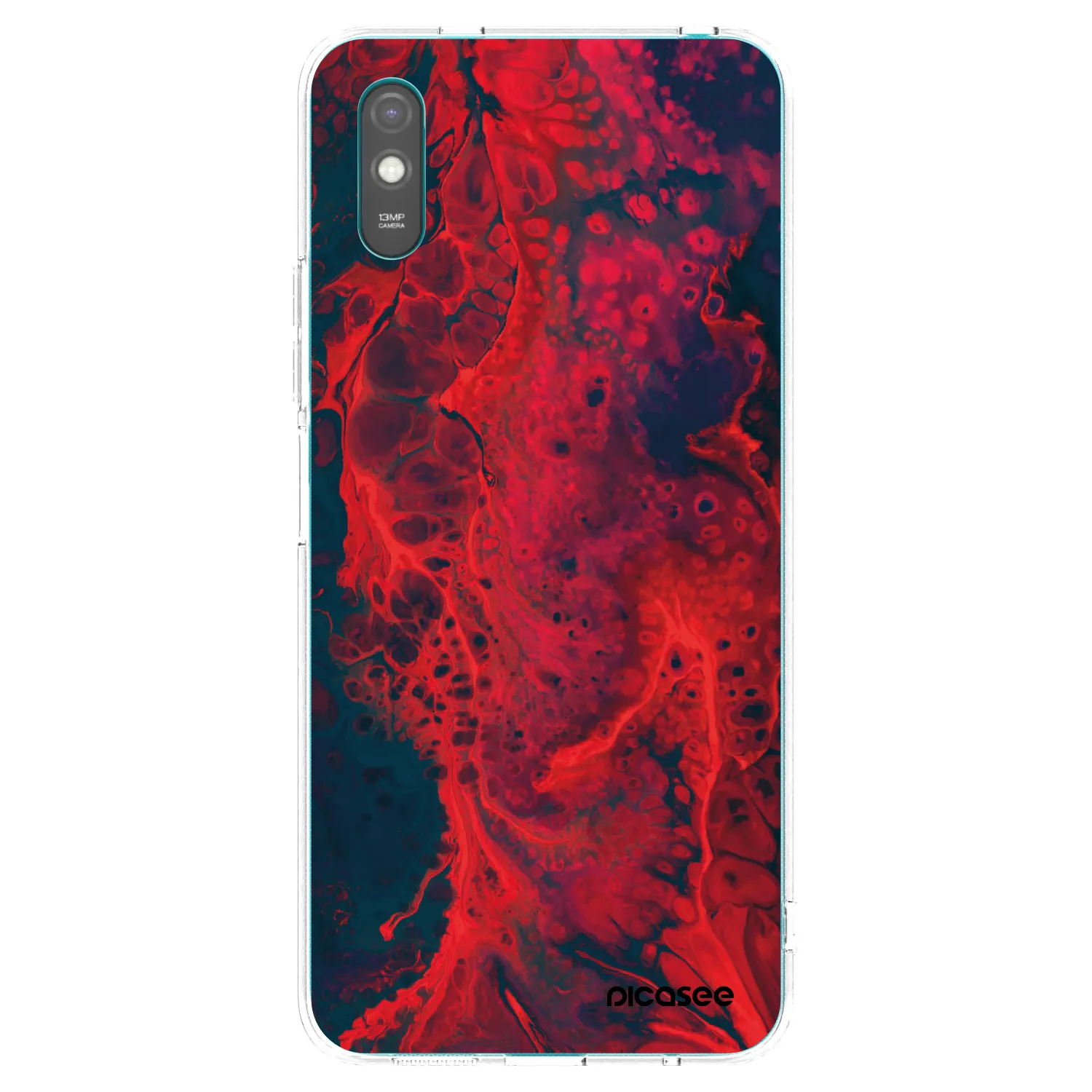 Picasee Xiaomi Redmi 9A Hülle - Transparentes Silikon - Organic red
