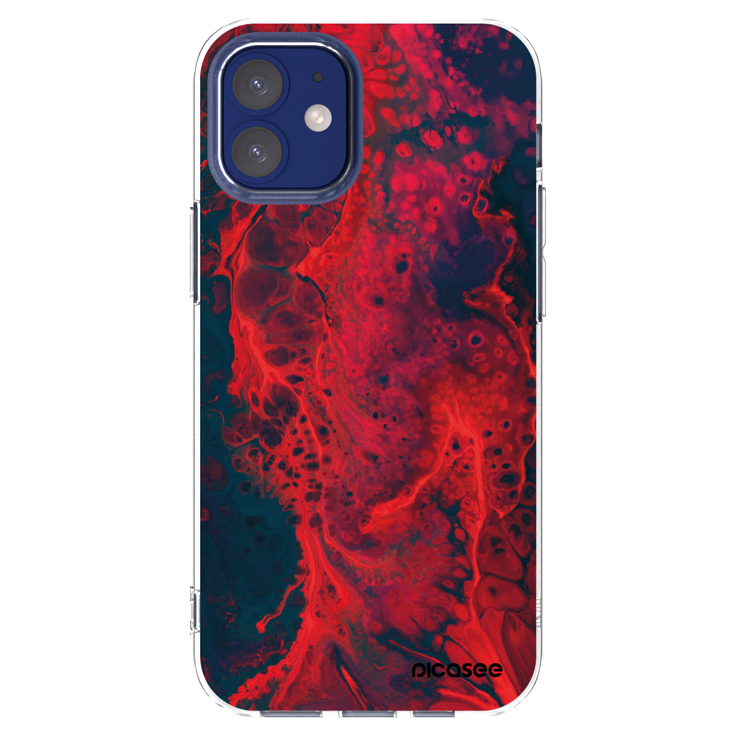 Picasee Apple iPhone 12 mini Hülle - Transparentes Silikon - Organic red