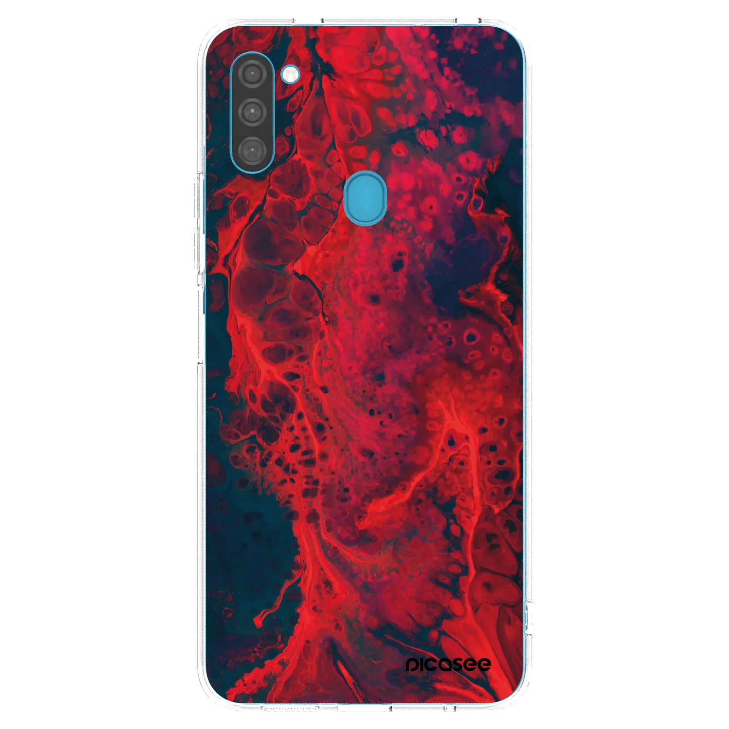 Picasee Samsung Galaxy M11 Hülle - Transparentes Silikon - Organic red