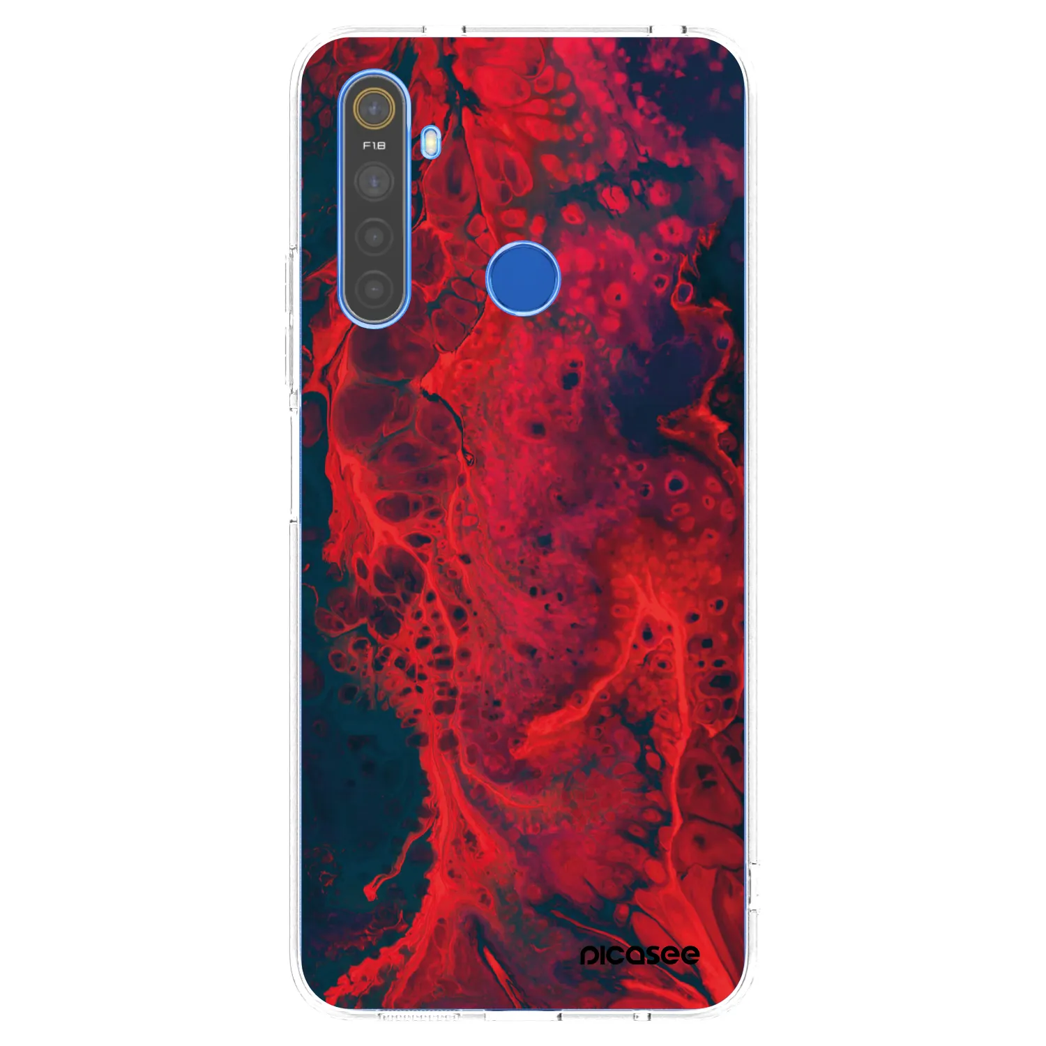 Picasee Realme 5 Hülle - Transparentes Silikon - Organic red
