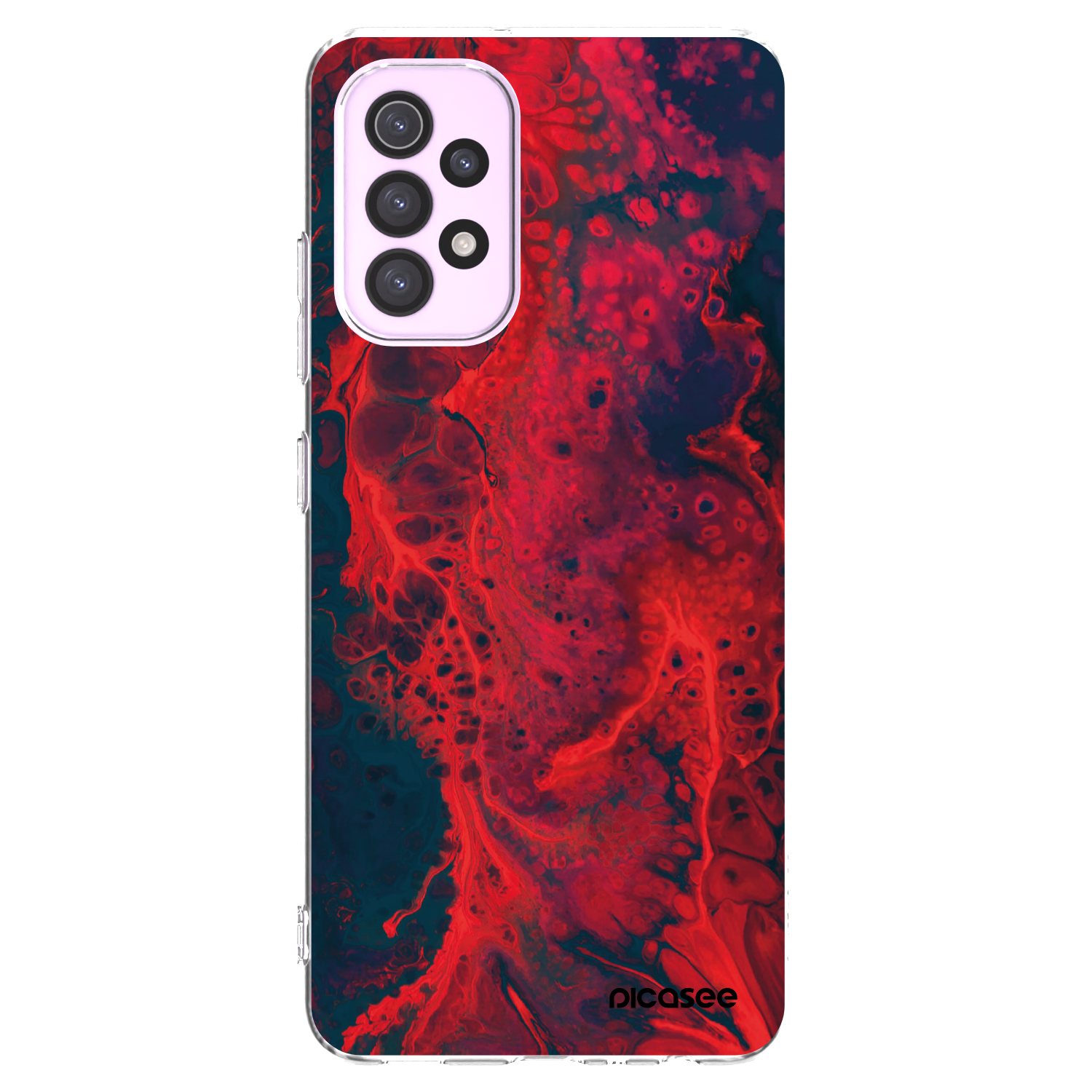 Picasee Samsung Galaxy A32 5G A326B Hülle - Transparentes Silikon - Organic red