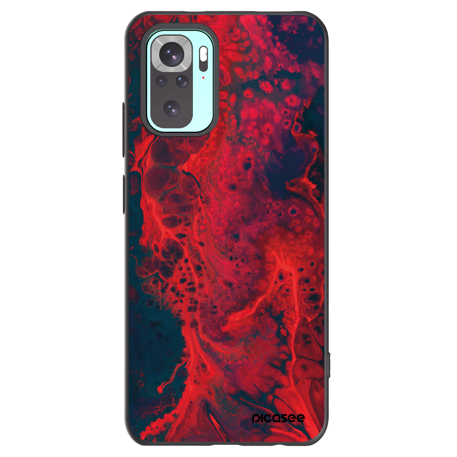 Picasee Xiaomi Redmi Note 10 Pro Hülle - Schwarzes Silikon - Organic red
