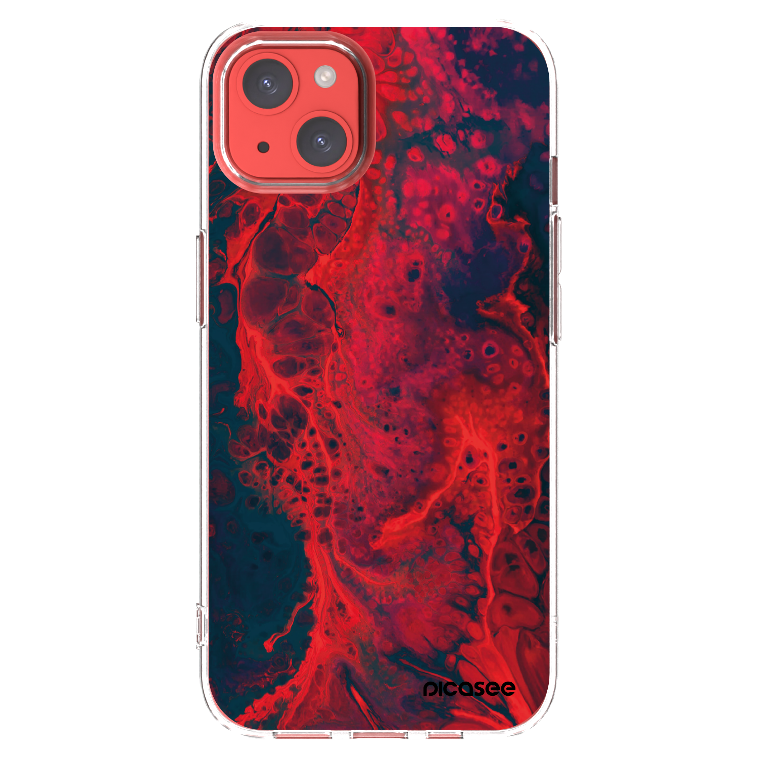 Picasee Apple iPhone 13 Hülle - Transparentes Silikon - Organic red
