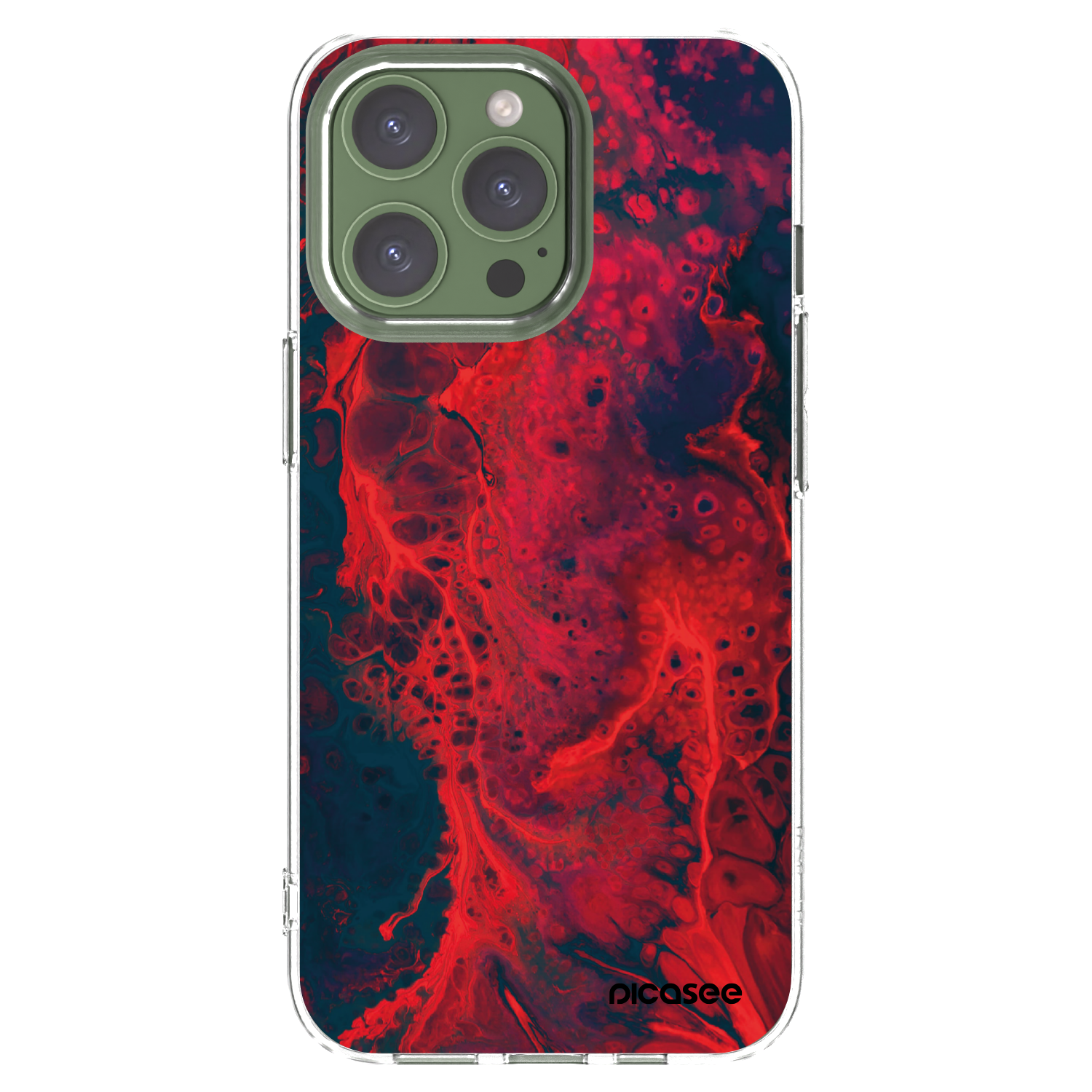Picasee Apple iPhone 13 Pro Hülle - Transparentes Silikon - Organic red