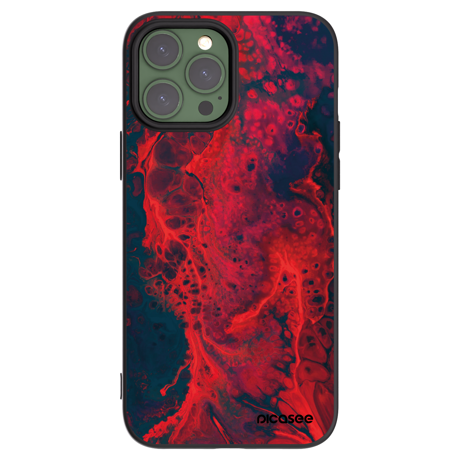 Picasee Apple iPhone 13 Pro Max Hülle - Schwarzes Silikon - Organic red