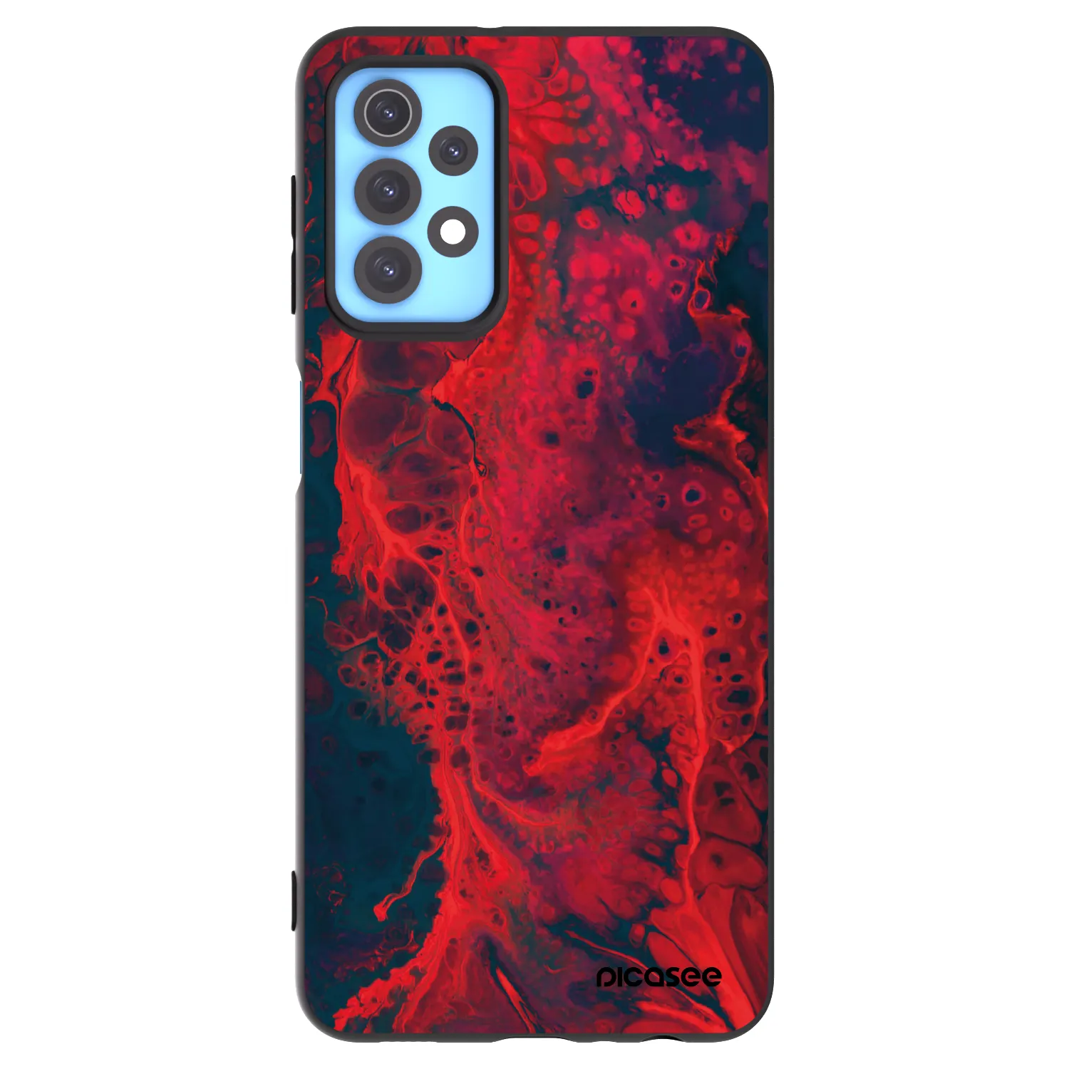 Picasee Samsung Galaxy A32 4G SM-A325F Hülle - Schwarzes Silikon - Organic red