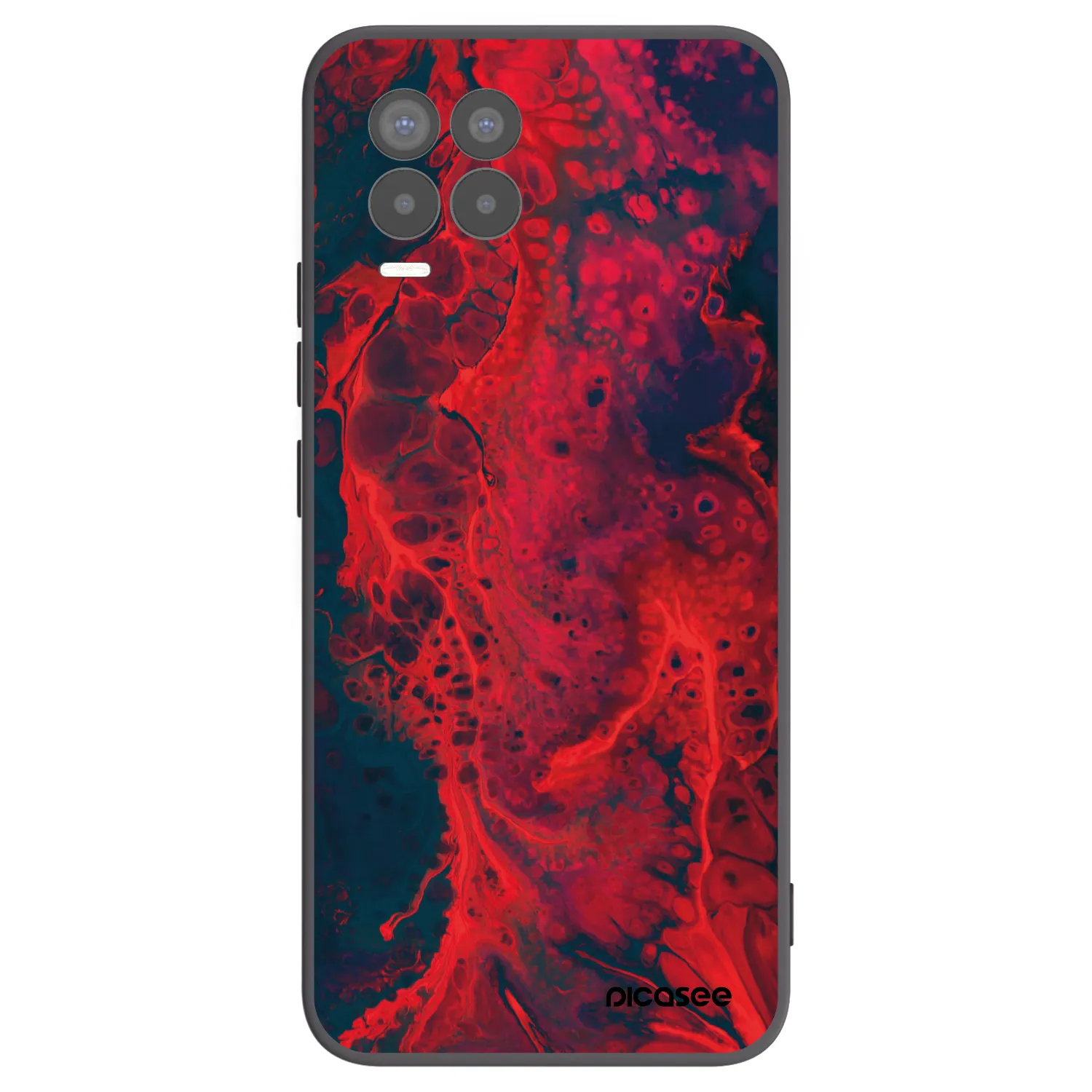 Picasee Realme 8 4G Hülle - Schwarzes Silikon - Organic red
