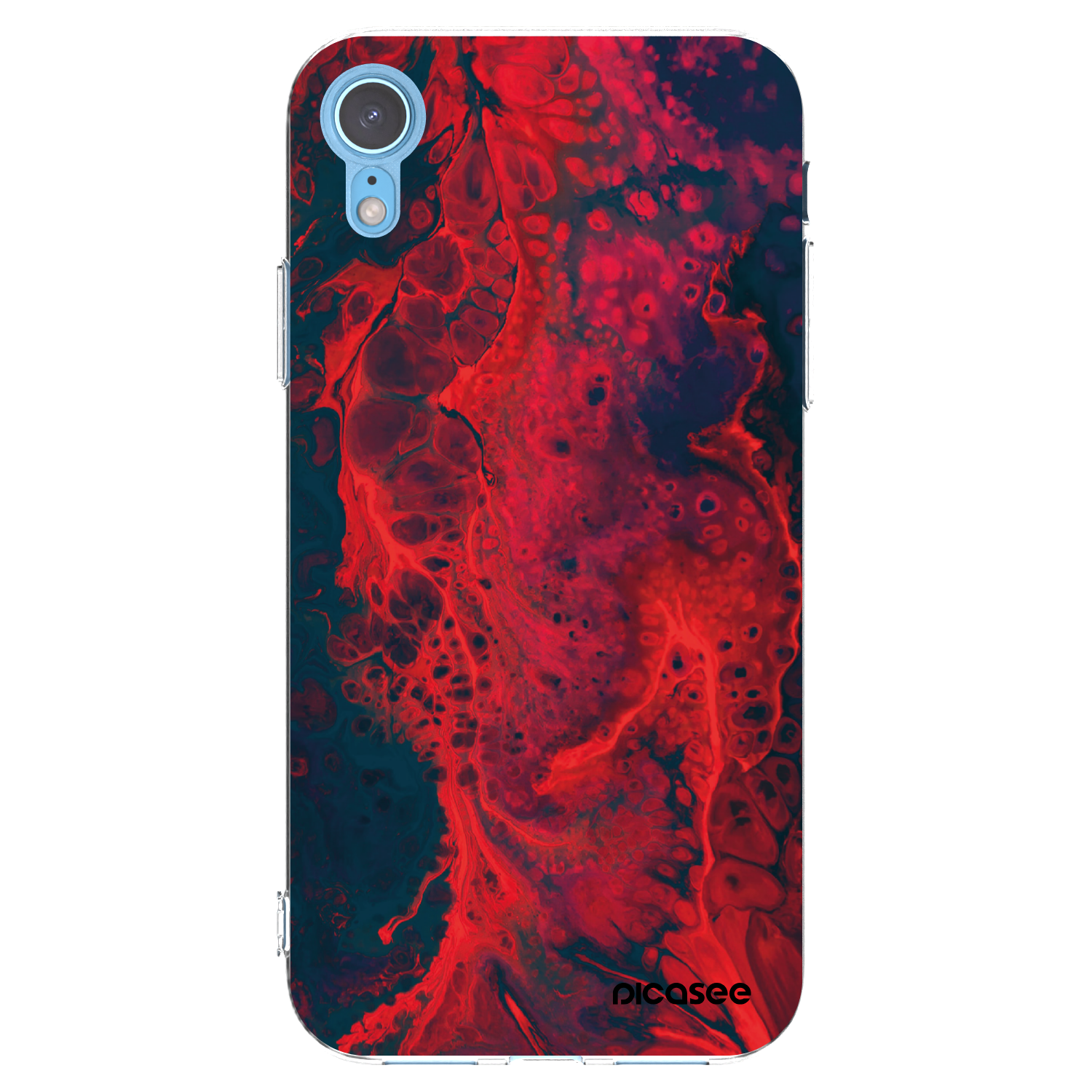 Picasee Apple iPhone XR Hülle - Transparentes Silikon - Organic red