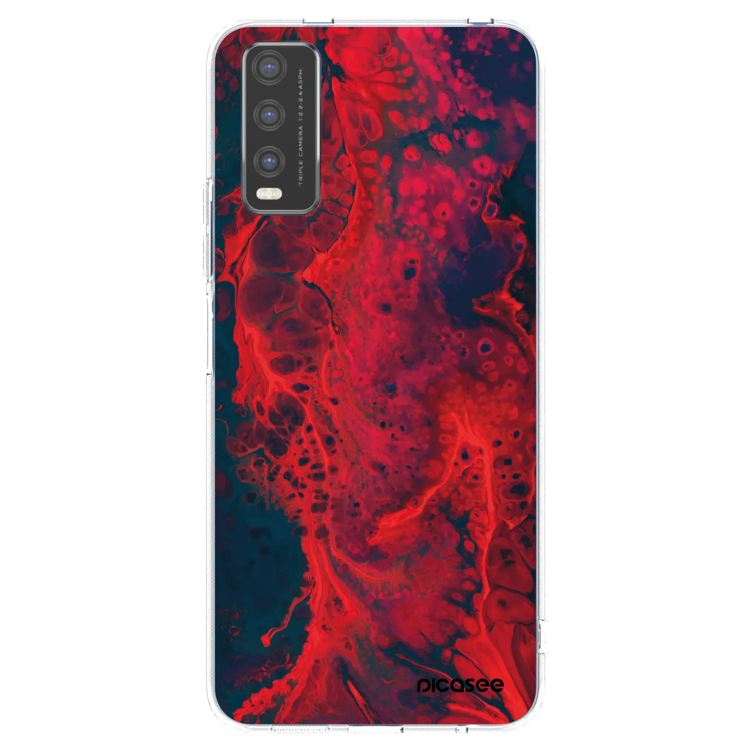 Picasee Vivo Y20s Hülle - Transparentes Silikon - Organic red