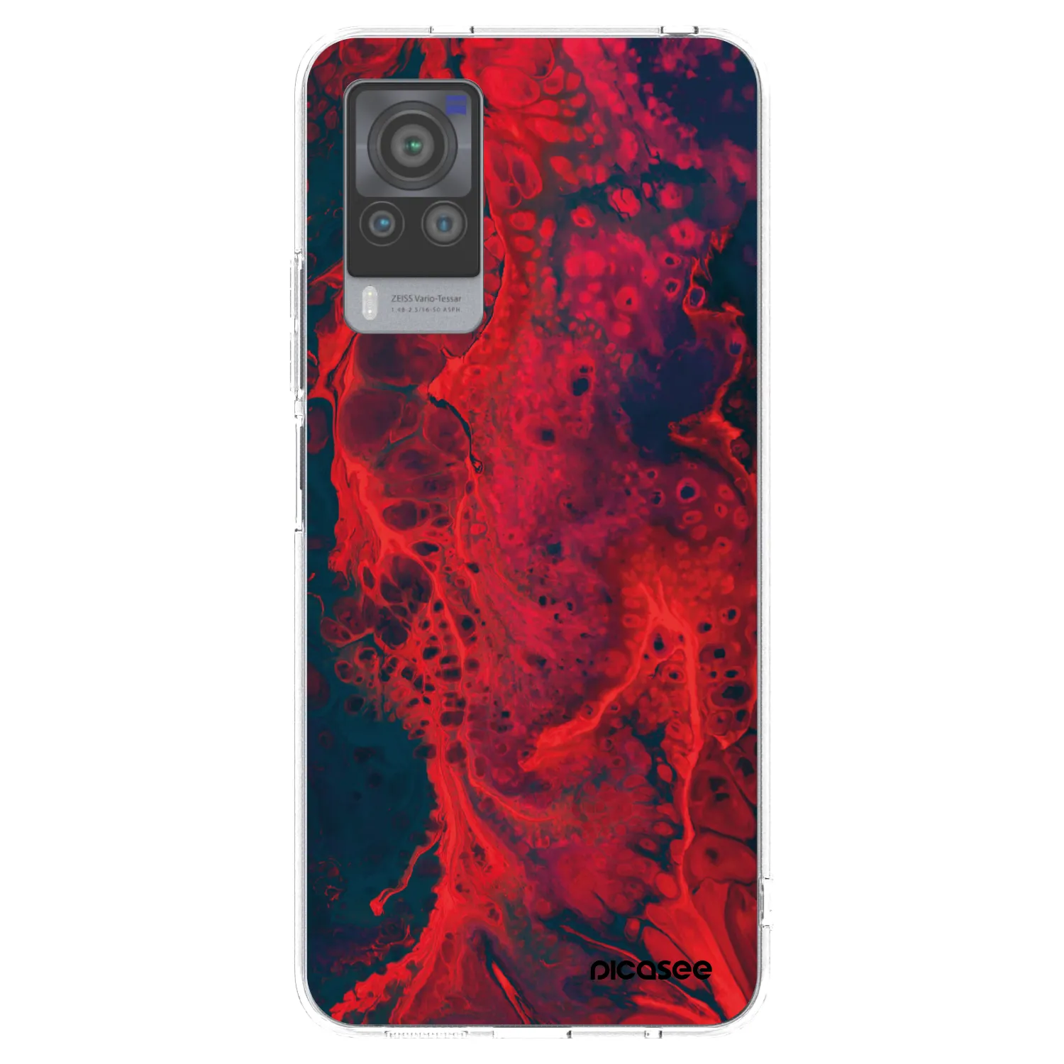Picasee Vivo X60 Pro 5G Hülle - Transparentes Silikon - Organic red