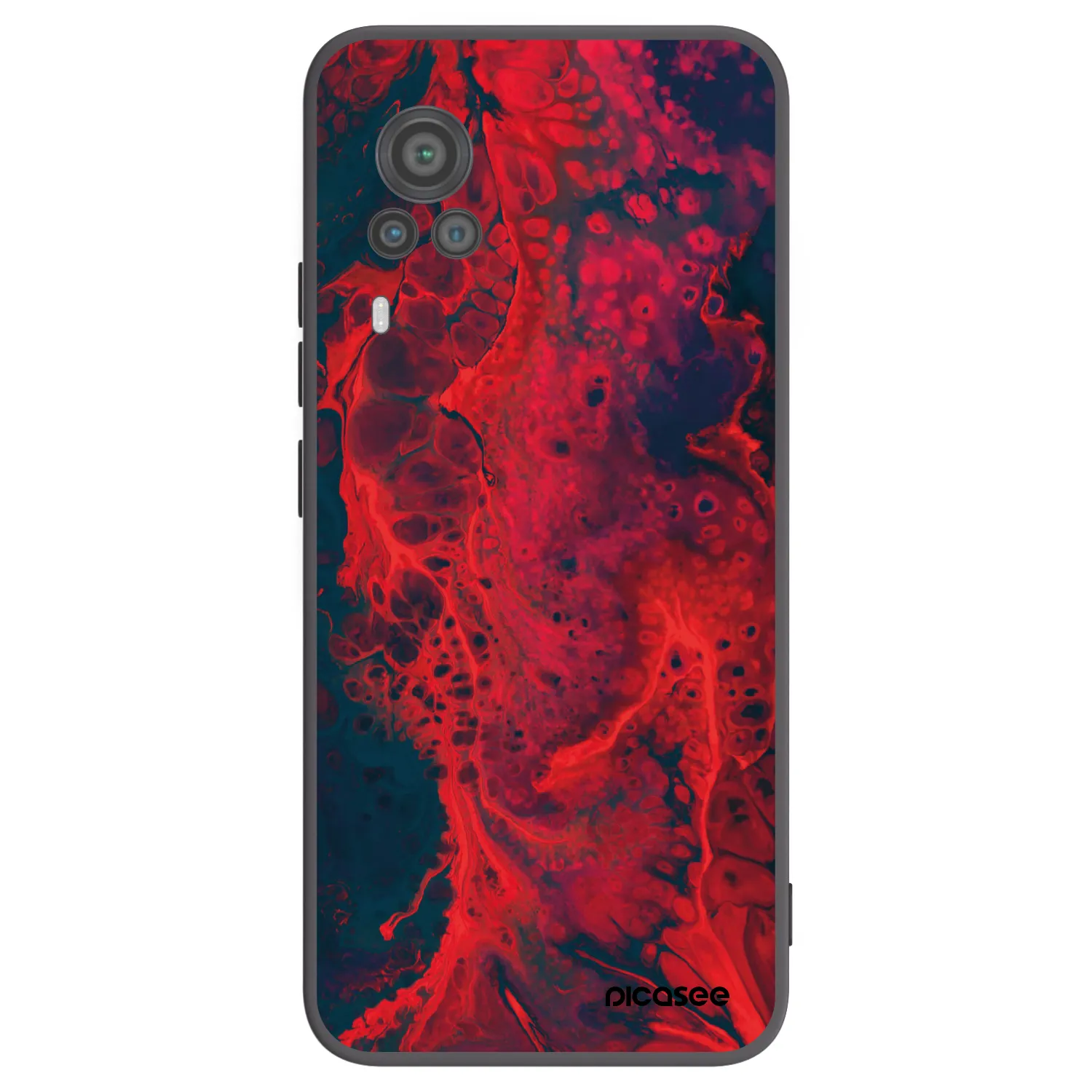 Picasee Vivo X60 Pro 5G Hülle - Schwarzes Silikon - Organic red