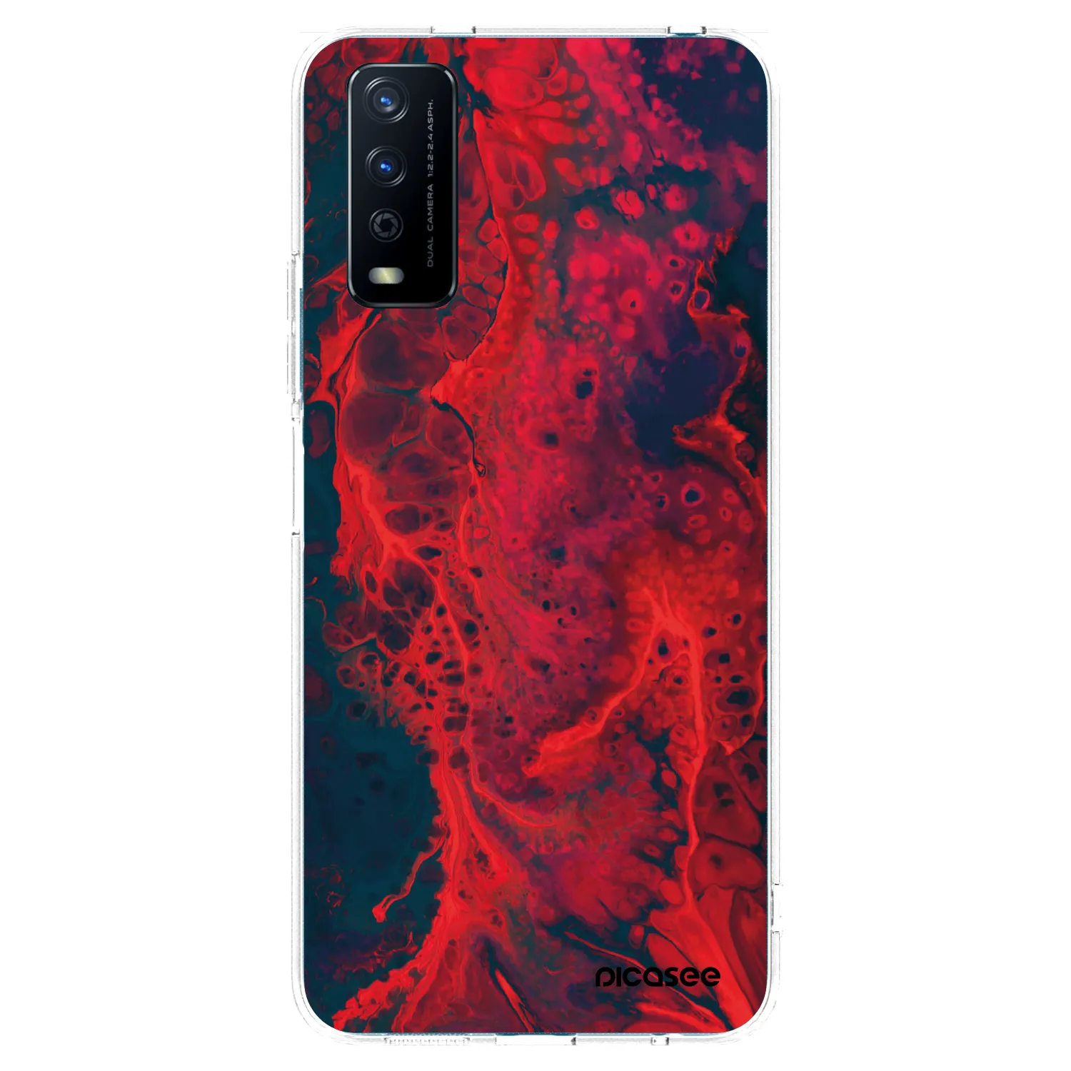 Picasee Vivo Y11s Hülle - Transparentes Silikon - Organic red